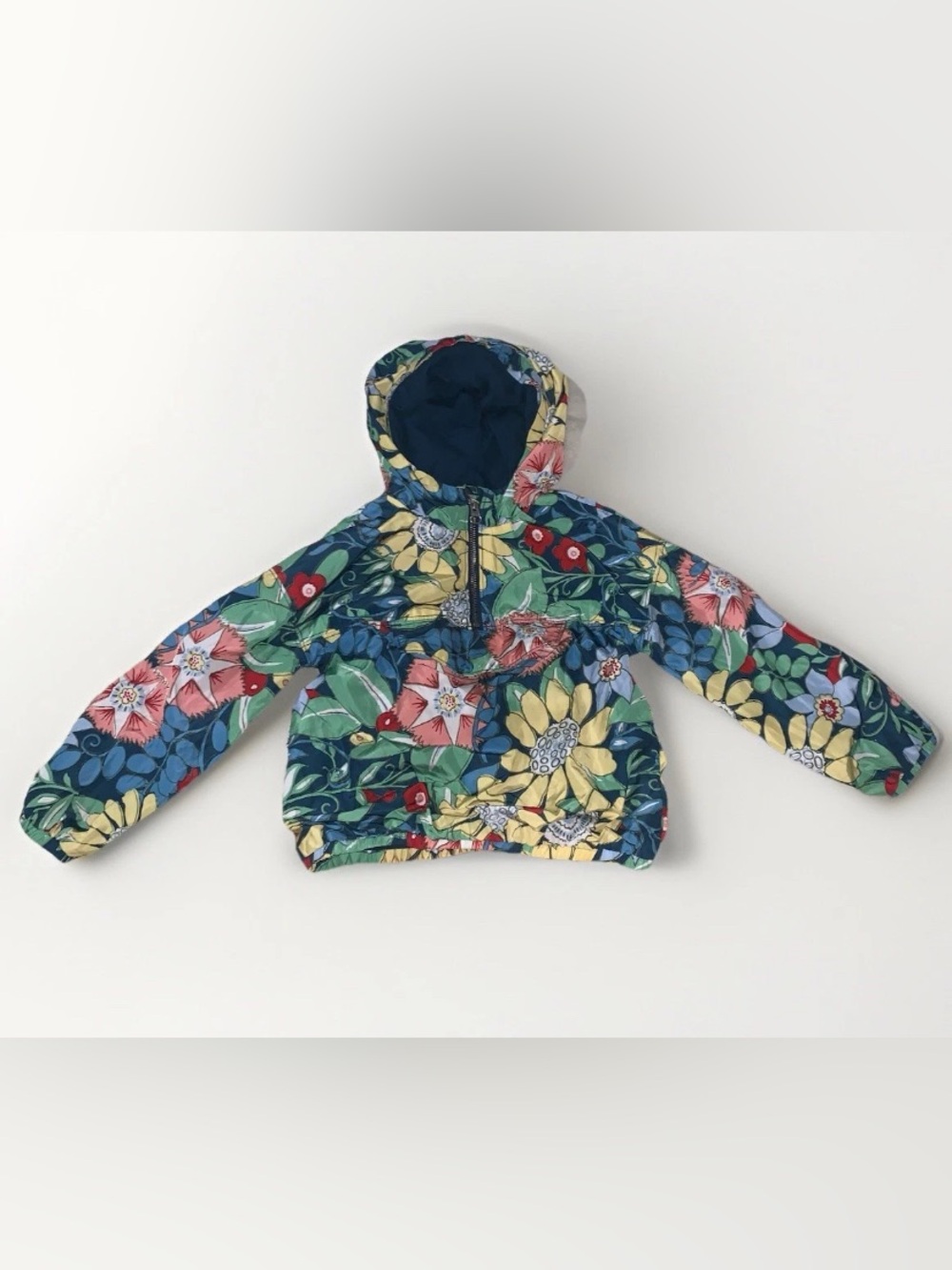 Gymboree Girls Go Outside Pullover Jacket Hooded Floral Size Small (5-6)